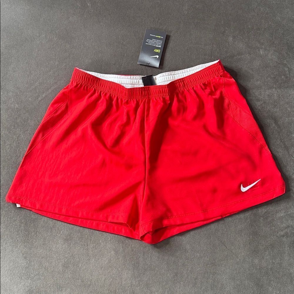 Women’s Nike Red Sport Shorts Dri-Fit AJ1266-657 Loose Fit LARGE NWT